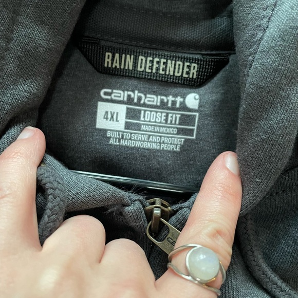 Carhartt charcoal grey zip up hoodies size 4XL - Picture 2 of 3